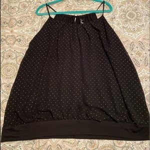 Lane Bryant Black/Gold Dot Tank